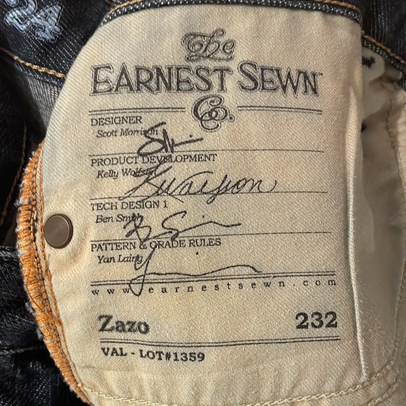 Earnest Sewn Zazo Dark Wash Bootcut Jean sz. 30 - Picture 3 of 4